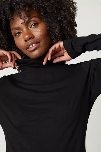 Velvet Talisia Gauzy Whisper Fitted Mock Neck Tee / Black-nineNORTH | Men's & Women's Clothing Boutique