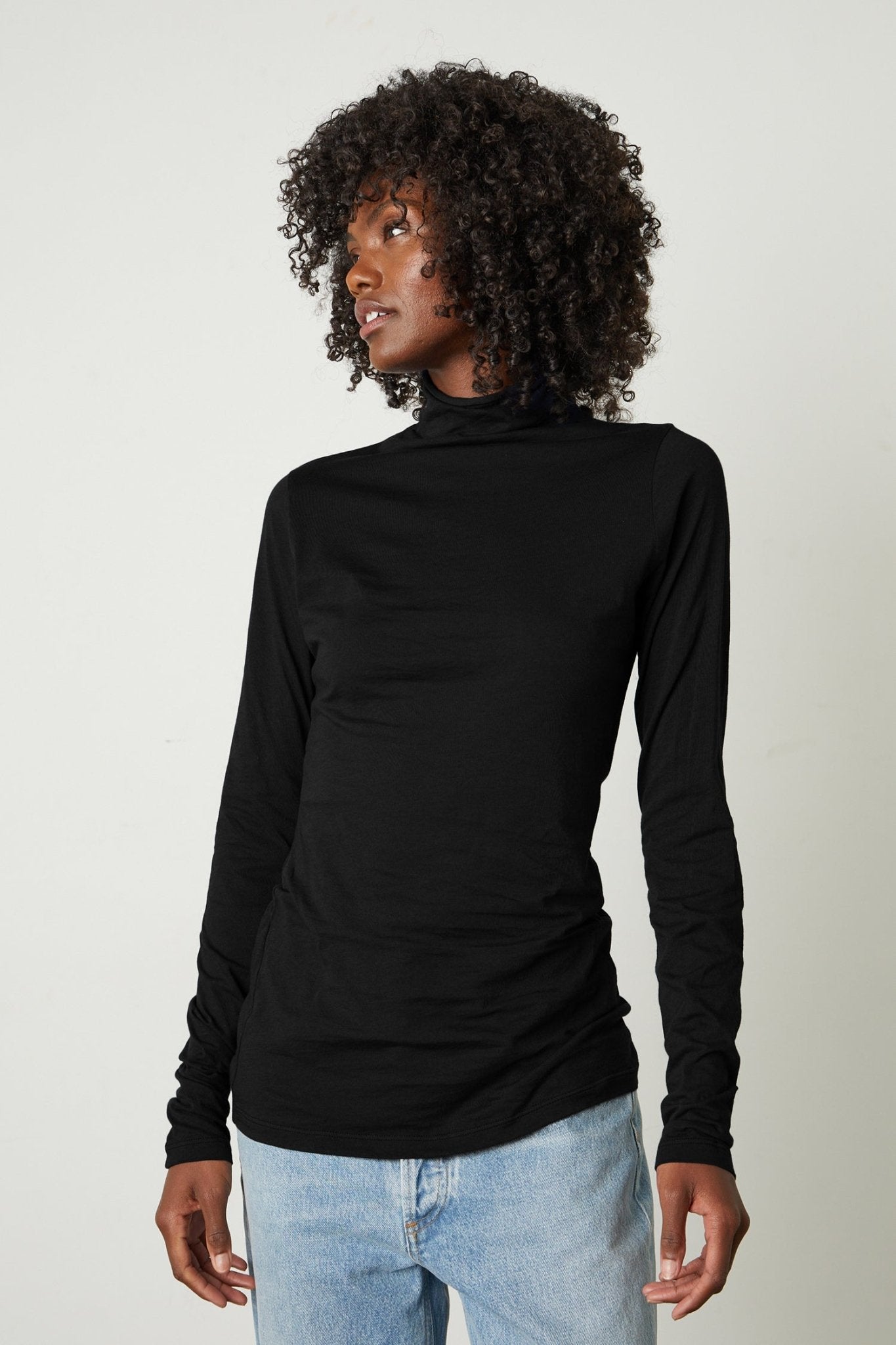 Velvet Talisia Gauzy Whisper Fitted Mock Neck Tee / Black-nineNORTH | Men's & Women's Clothing Boutique